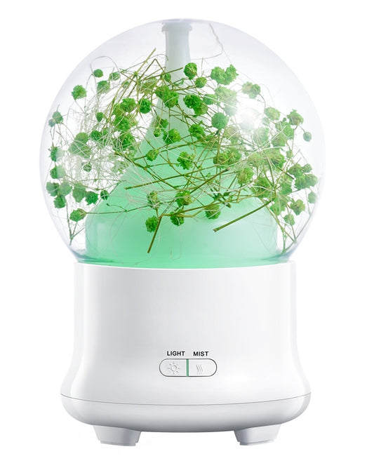 ML-824 100ML Gypsophila Flowers Aromatherapy Diffuser Air Humidifier with Colorful LED Light for Office / Home(Green) by buy2fix