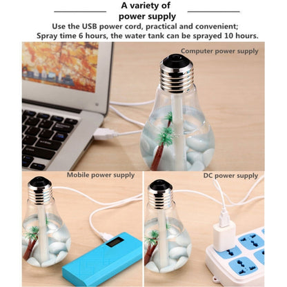 400ML Colorful Light Portable Bulb Shape Aromatherapy Air Purifier Humidifier for Home / Office / Car(Gold) - Home & Garden by buy2fix | Online Shopping UK | buy2fix