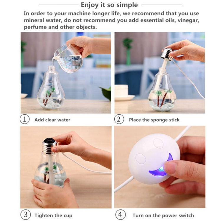 400ML Colorful Light Portable Bulb Shape Aromatherapy Air Purifier Humidifier for Home / Office / Car(Silver) - Home & Garden by buy2fix | Online Shopping UK | buy2fix