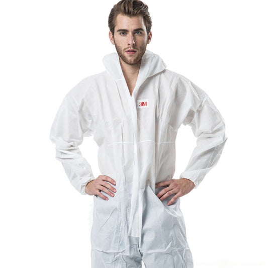 3M 4515 One-piece White Anti-static Anti-chemical Dustproof Sandblasting Suit with Cap, Size: M by buy2fix