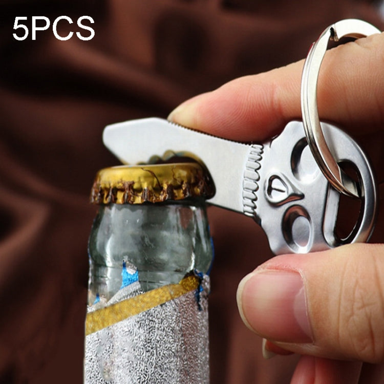 5 PCS Multi-function Skull Bottle Opener Key Chain Car Key Pendant, Size: 6.8x2.8cm by buy2fix