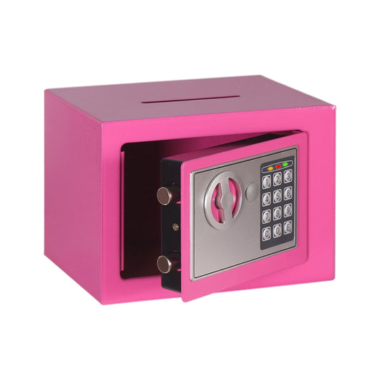 17E Home Mini Electronic Security Lock Box Wall Cabinet Safety Box with Coin-operated Function(Pink) by buy2fix