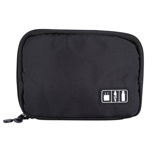 Portable Travel Organizer Storage Collection Bag Case Pouch Digital Gadget Electronic Accessories, Size: 25.7*18.5*1.2cm(Black) by buy2fix