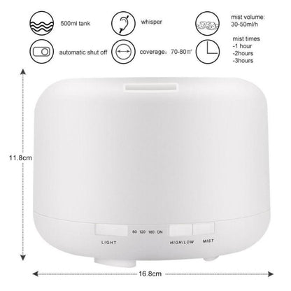 T500 Remote Control Clear White Air Humidifier Automatic Alcohol Sprayer Essential Oil Diffuser Ultrasonic Mist Maker Ultrasonic Aroma Diffuser Atomizer Color LED, Capacity: 500ml, DC 24V, US Plug - Home & Garden by buy2fix | Online Shopping UK | buy2fix