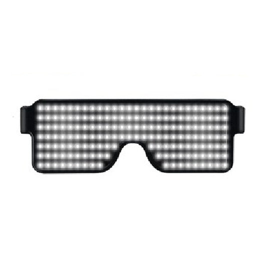 Night Club Bar Disco LED Light Emitting Glasses Festival Party USB Charging Shutter Dynamic Flash Glasses (White) - Home & Garden by buy2fix | Online Shopping UK | buy2fix