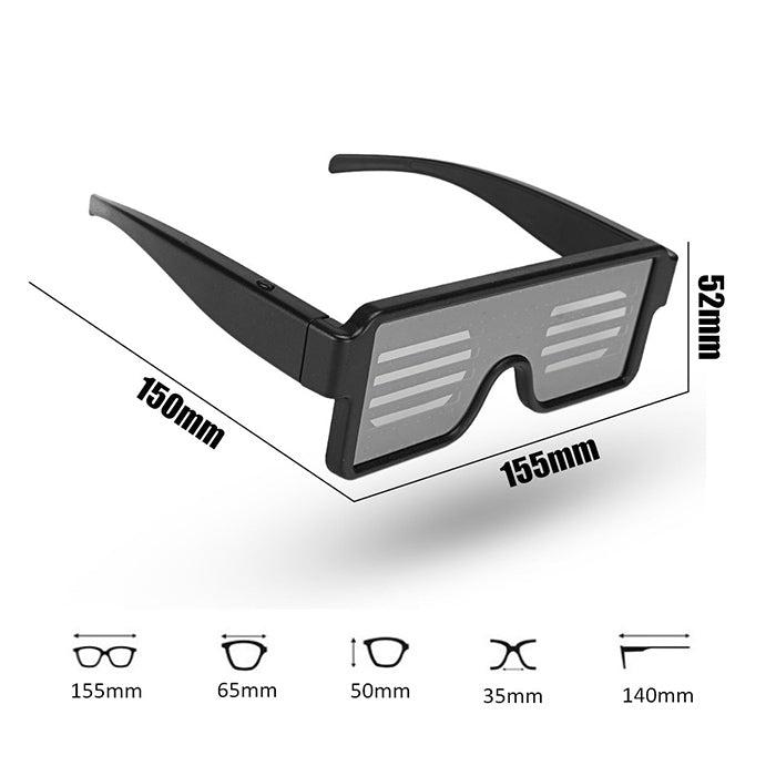 Night Club Bar Disco LED Light Emitting Glasses Festival Party USB Charging Shutter Dynamic Flash Glasses (White) by buy2fix