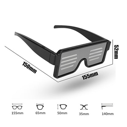 Night Club Bar Disco LED Light Emitting Glasses Festival Party USB Charging Shutter Dynamic Flash Glasses (White) by buy2fix