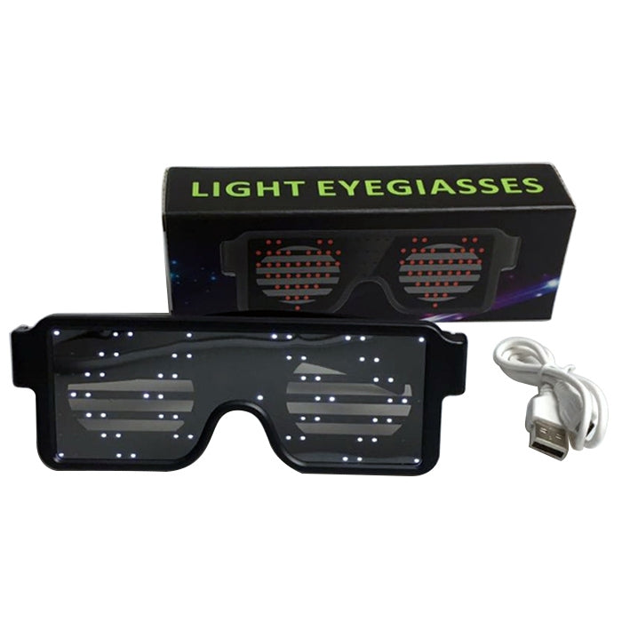 Night Club Bar Disco LED Light Emitting Glasses Festival Party USB Charging Shutter Dynamic Flash Glasses (White) by buy2fix