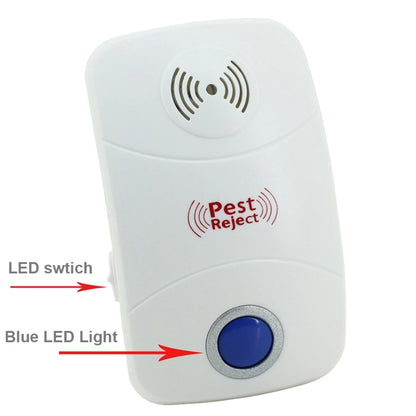 Electronic Ultrasonic Mosquito Rat Pest Control Repeller with LED Light, UK Plug, AC90V-250V(White) by buy2fix