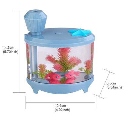 460ML Fish Tank Style Ultrasonic Aromatherapy Air Purifier Humidifier USB Atomizer with LED Night Light(Blue) - Home & Garden by buy2fix | Online Shopping UK | buy2fix