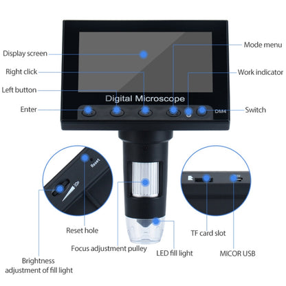 720P 4.3 inch Display Screen HD Industrial Digital Microscope - Consumer Electronics by buy2fix | Online Shopping UK | buy2fix