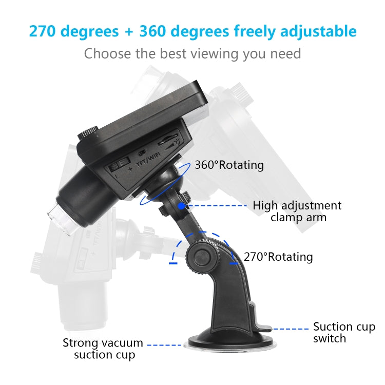 inskam317 1080P 4.3 inch LCD Screen WiFi HD Digital Microscope, Sucker Bracket - Consumer Electronics by buy2fix | Online Shopping UK | buy2fix