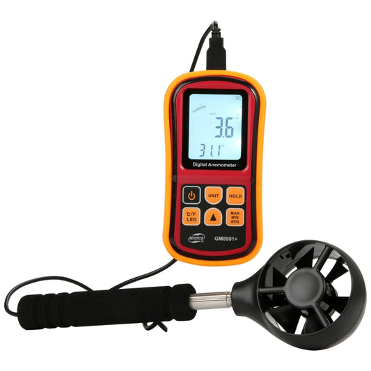 BENETECH GM8901+ High Accuracy Anemometer Wind Speed Gauge Temperature Measure Digital LCD Display Meter Measuring Tool by BENETECH