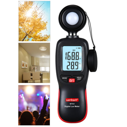 Wintact WT81 Digital Light Lux Meter for Factory / School / House Various Occasion, Range: 0-200,000 Lux (Black) - Light & Sound Meter by Wintact | Online Shopping UK | buy2fix