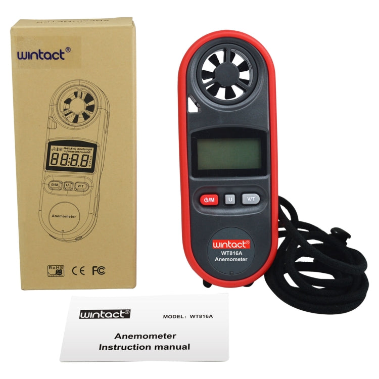 Wintact WT816A Digital Electronic Thermometer Anemometer - Tachometers & Anemometer by Wintact | Online Shopping UK | buy2fix