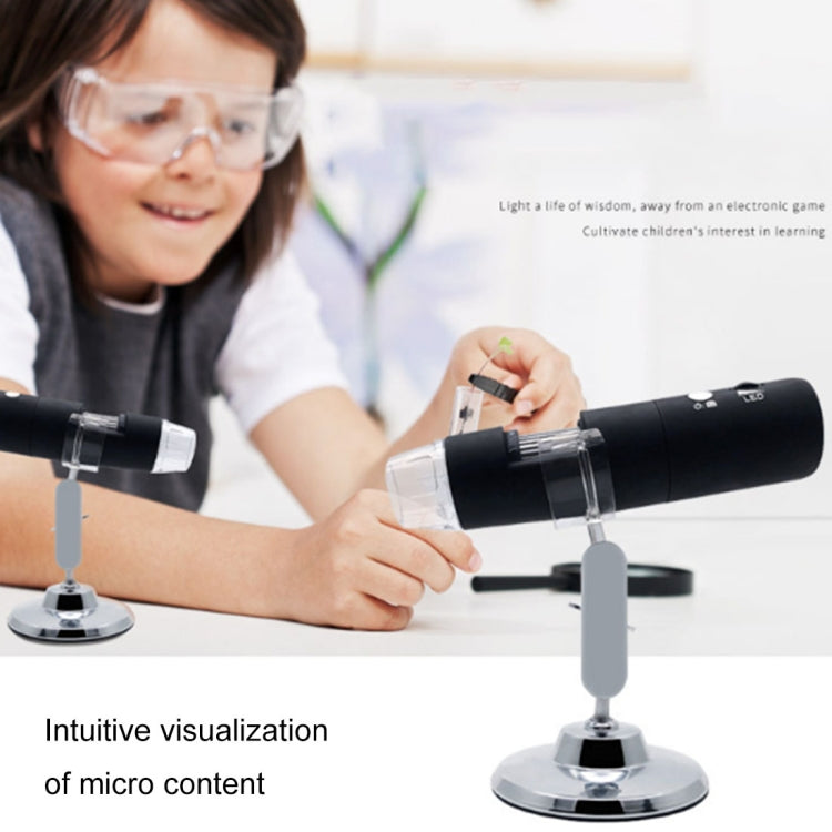 50X~1000X Magnifier HD Image Sensor 1920x1080P USB WiFi Digital Microscope with 8 LED & Professional Stand (Grey) - Digital Microscope by buy2fix | Online Shopping UK | buy2fix