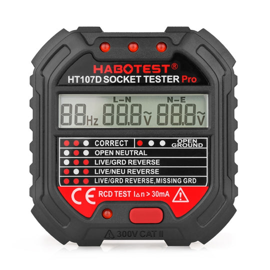 HABOTESA HT107D Testeur de prise à affichage numérique multifonctionnel (prise britannique)