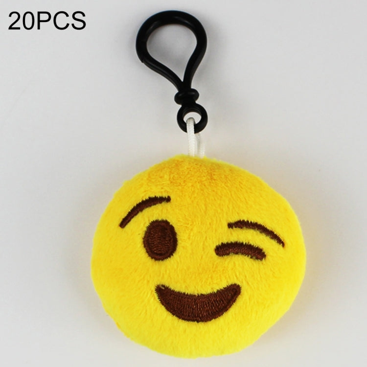 20 PCS Creative Plush Doll Mobile Pendants Gift Cartoon Cute Facial Expression Decorations Keychains with Hook - Key Rings by buy2fix | Online Shopping UK | buy2fix