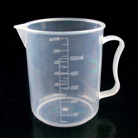 500ml Thin Section PP Plastic Flask Digital Measuring Cup Cylinder Scale Measure Glass Lab Laboratory Tools(Transparent)