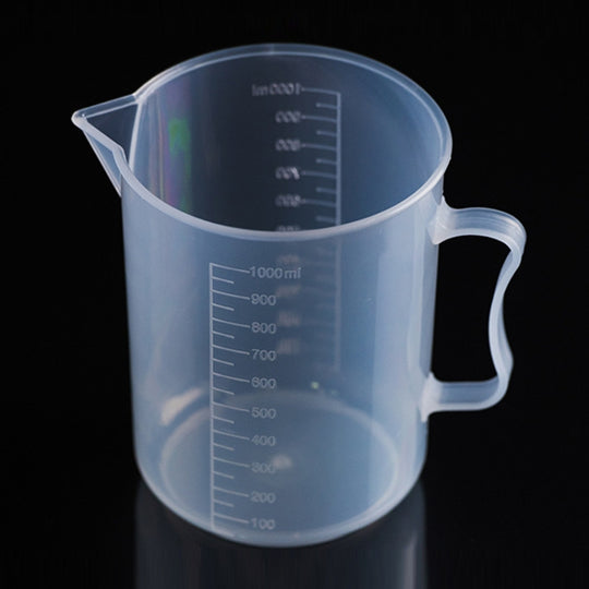 1000ml Thin Section PP Plastic Flask Digital Measuring Cup Cylinder Scale Measure Glass Lab Laboratory Tools (Transparent)