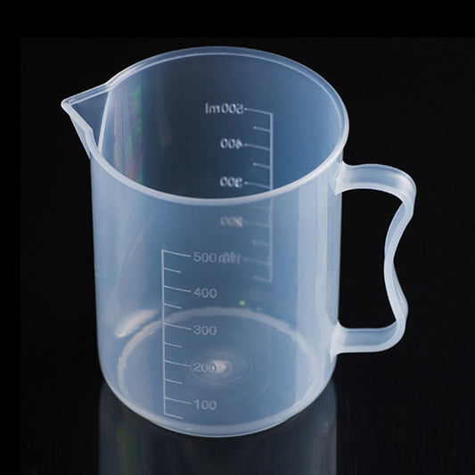 500ml PP Plastic Flask Digital Measuring Cup Cylinder Scale Measure Glass Lab Laboratory Tools(Transparent) by buy2fix