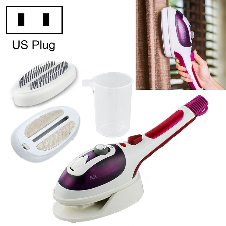 Multifunction Household Handheld Steamer Travel Portable Hand - Held Steam Hanging Hot Machine Ceramic Bottom with Flannelette Brush & Hair Brush & Measuring Cup,US Plug(Purple) - Home & Garden by buy2fix | Online Shopping UK | buy2fix