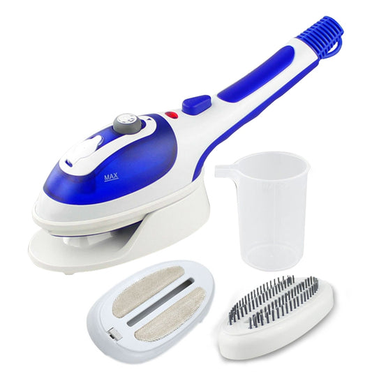 Multifunction Household Handheld Steamer Travel Portable Hand - Held Steam Hanging Hot Machine Ceramic Bottom with Flannelette Brush & Hair Brush & Measuring Cup,EU Plug(Blue) by buy2fix