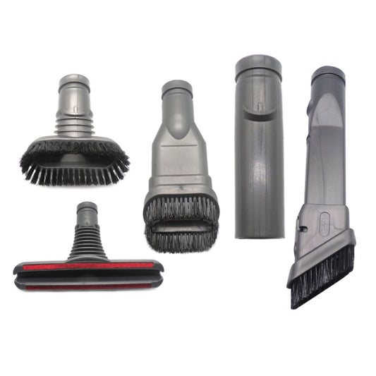 XD974 5 in 1 Round Brush + 2 x Stiff Brush + Bed Brush + Connector for Dyson Vacuum Cleaner Parts Kits by buy2fix