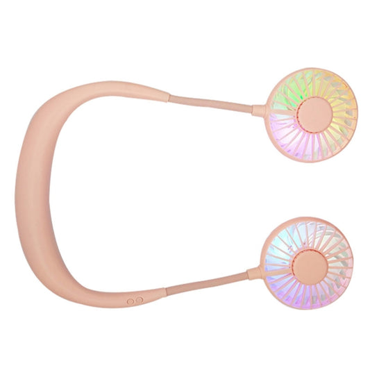 Creative Mini Hanging Neck Type Fan Outdoor LED Fan (Pink) by buy2fix