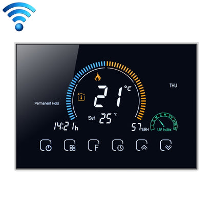 BHT-8000-GCLW Controlling Water/Gas Boiler Heating Energy-saving and Environmentally-friendly Smart Home Negative Display LCD Screen Round Room Thermostat with WiFi(Black) - Consumer Electronics by buy2fix | Online Shopping UK | buy2fix