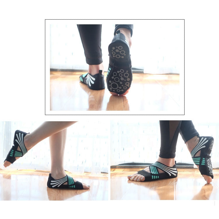 1 Pair Anti-Slip Yoga Socks Toeless Pilates Socks Ballet Yoga Pilates Barre Shoes for Women, 235-240mm Foot Length(Pink) - Outdoor & Sports by buy2fix | Online Shopping UK | buy2fix