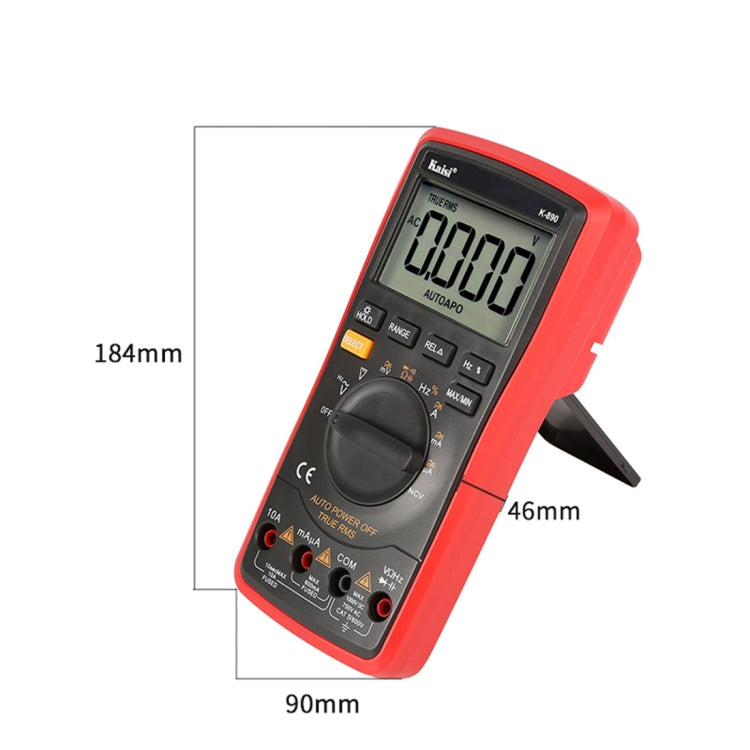 Kaisi K-890 Professional LCD Digital Multimeter Electrical Handheld Digital Multimeter Tester - Current & Voltage Tester by Kaisi | Online Shopping UK | buy2fix