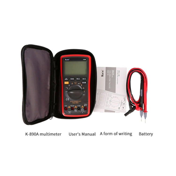 Kaisi K-890 Professional LCD Digital Multimeter Electrical Handheld Digital Multimeter Tester - Current & Voltage Tester by Kaisi | Online Shopping UK | buy2fix