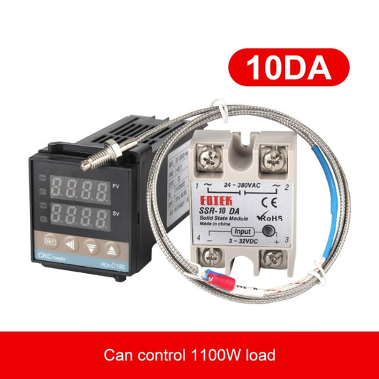 REX-C100 Thermostat + Thermocouple + SSR-10 DA Solid State Module Intelligent Temperature Control Kit by buy2fix