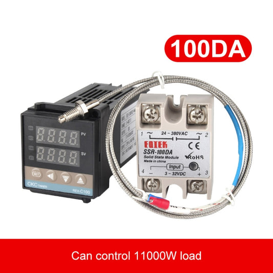 REX-C100 Thermostat + Thermocouple + SSR-100 DA Solid State Module Intelligent Temperature Control Kit by buy2fix