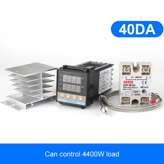 4400W REX-C100 Thermostat + Heat Sink + Thermocouple + SSR-40 DA Solid State Module Intelligent Temperature Control Kit - Components Kits by buy2fix | Online Shopping UK | buy2fix