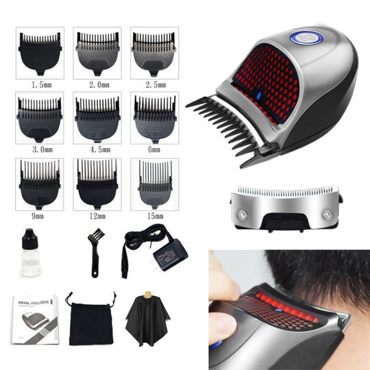 HJ-2018 Men Electric Shaver Fader Self-help Hair Clipper, with Cloth + Sponge + Pure Steel Tooth Scissors +Plain Steel Scissors + Spare Cutter Head, Standard Version, CN Plug