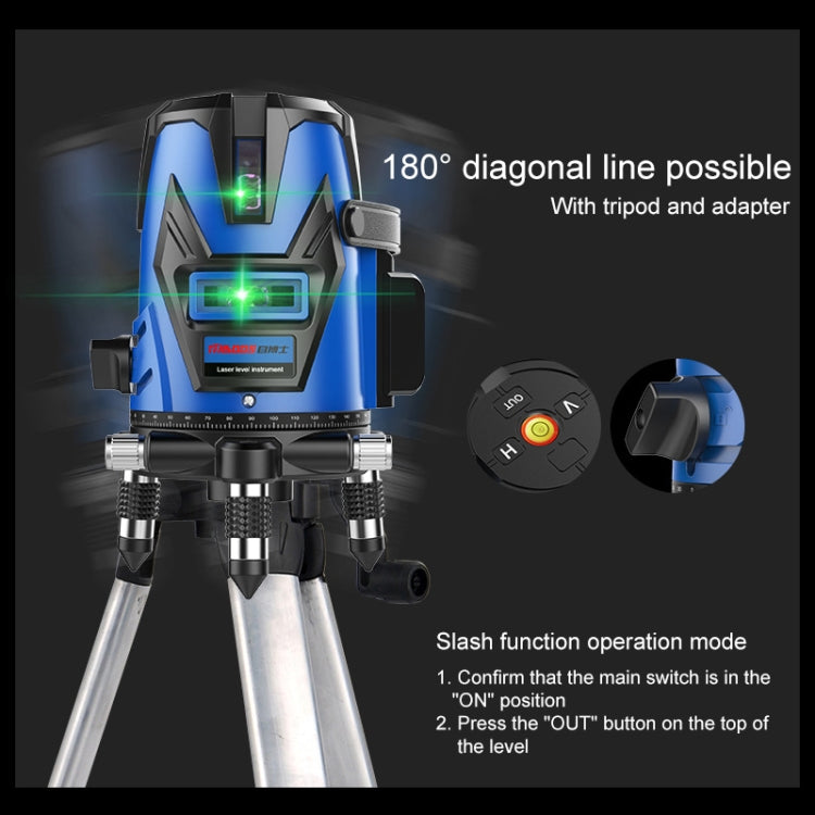 MBOOS Green Light 2 Line Outdoor Laser Level Instrument with Anti-drop Plastic Box & 1m Tripod - Consumer Electronics by buy2fix | Online Shopping UK | buy2fix