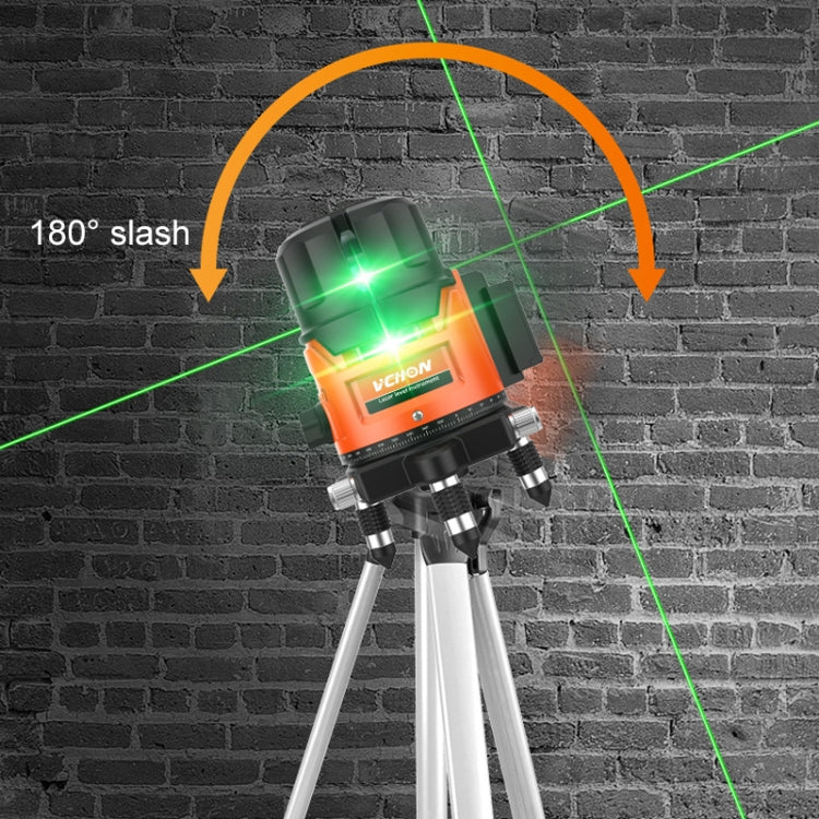 VCHON  30 Times Enhanced Green Light 3 Line High-precision Outdoor Laser Level Instrument with Anti-drop Plastic Box & 1m Tripod - Consumer Electronics by buy2fix | Online Shopping UK | buy2fix