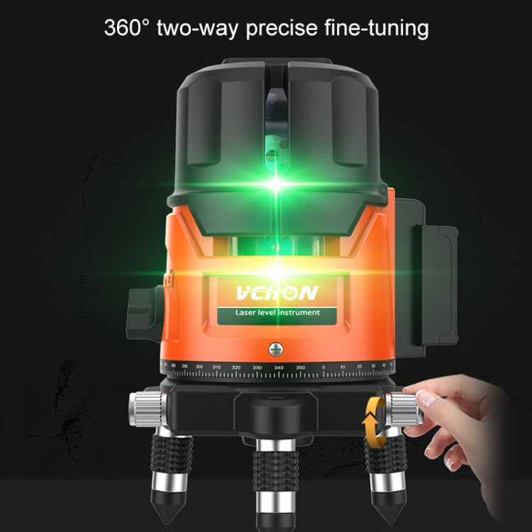 VCHON  30 Times Enhanced Green Light 3 Line High-precision Outdoor Laser Level Instrument with Anti-drop Plastic Box & 1m Tripod - Consumer Electronics by buy2fix | Online Shopping UK | buy2fix