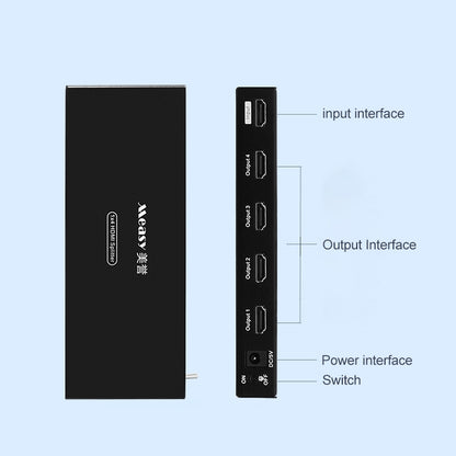 Measy SPH104 1 to 4 4K HDMI 1080P Switch Simultaneous Display Spliter, US Plug - Switch by Measy | Online Shopping UK | buy2fix