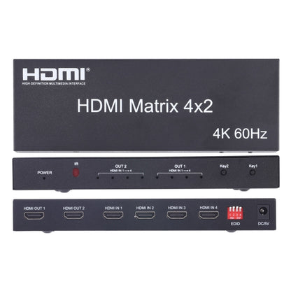HDMI 4x2 Matrix Switcher / Splitter with Remote Controller, Support ARC / MHL / 4Kx2K / 3D, 4 Ports HDMI Input, 2 Ports HDMI Output -  by buy2fix | Online Shopping UK | buy2fix