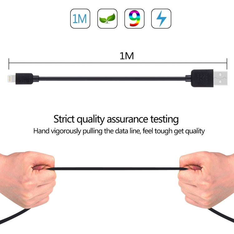 2 PCS HAWEEL 1m High Speed 8 pin to USB Sync and Charging Cable Kit for iPhone, iPad(Black) - Normal Style Cable by buy2fix | Online Shopping UK | buy2fix