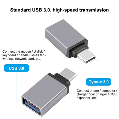 HAWEEL USB-C / Type-C Male to USB 3.0 Female OTG Data Transmission Adapter(Grey) -  by buy2fix | Online Shopping UK | buy2fix