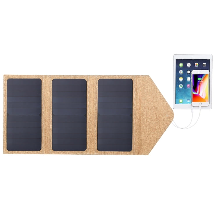 HAWEEL 21W Foldable Solar Panel Charger with 5V 2.9A Max Dual USB Ports(Yellow) - Charger by HAWEEL | Online Shopping UK | buy2fix