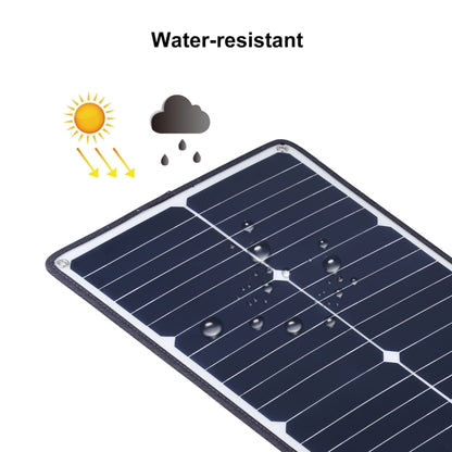 HAWEEL Portable 20W Monocrystalline Silicon Solar Power Panel Charger, with USB Port & Holder & Tiger Clip, Support QC3.0 and AFC(Black) - Charger by HAWEEL | Online Shopping UK | buy2fix