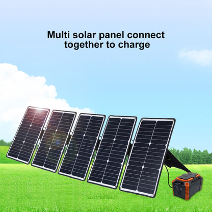 HAWEEL 5 PCS 20W Monocrystalline Silicon Solar Power Panel Charger, with USB Port & Holder & Tiger Clip, Support QC3.0 and AFC(Black) - Charger by HAWEEL | Online Shopping UK | buy2fix