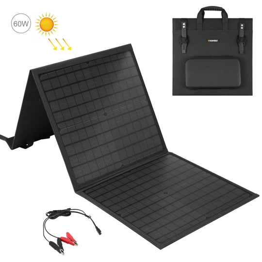 HAWEEL 60W Faltbares Solarmodul-Ladegerät Reisefalttasche (Schwarz)