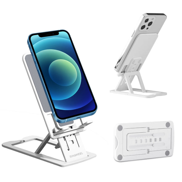 HAWEEL Adjustable Lifting Folding Portable Live Broadcast Desktop Plastic Holder(White) by HAWEEL