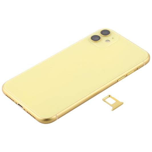 Battery Back Cover (with Side Keys & Card Tray & Power + Volume Flex Cable & Wireless Charging Module) for iPhone 11(Yellow) by buy2fix